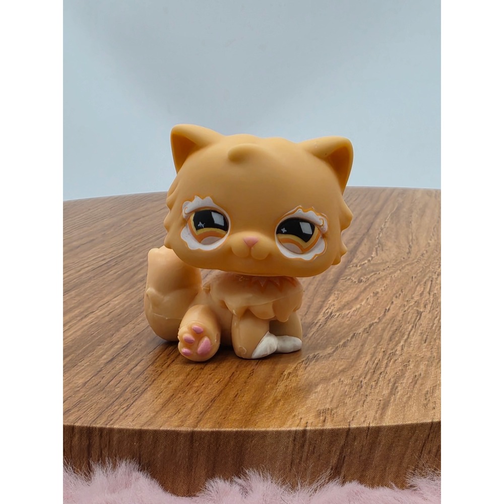 LPS Littlest Pet Shop Persian Cat #490 Orange and White Kitty Pet